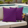 thumbnail image 4 of 4th of July Outdoor Waterproof Pillow Covers, Red Blue Plaid Checkered Independence Day Decorative Square Throw Pillowcase Sofa Cushion Sham for Patio/Couch/Chair, 16"x16" 2 Pack, 4 of 8