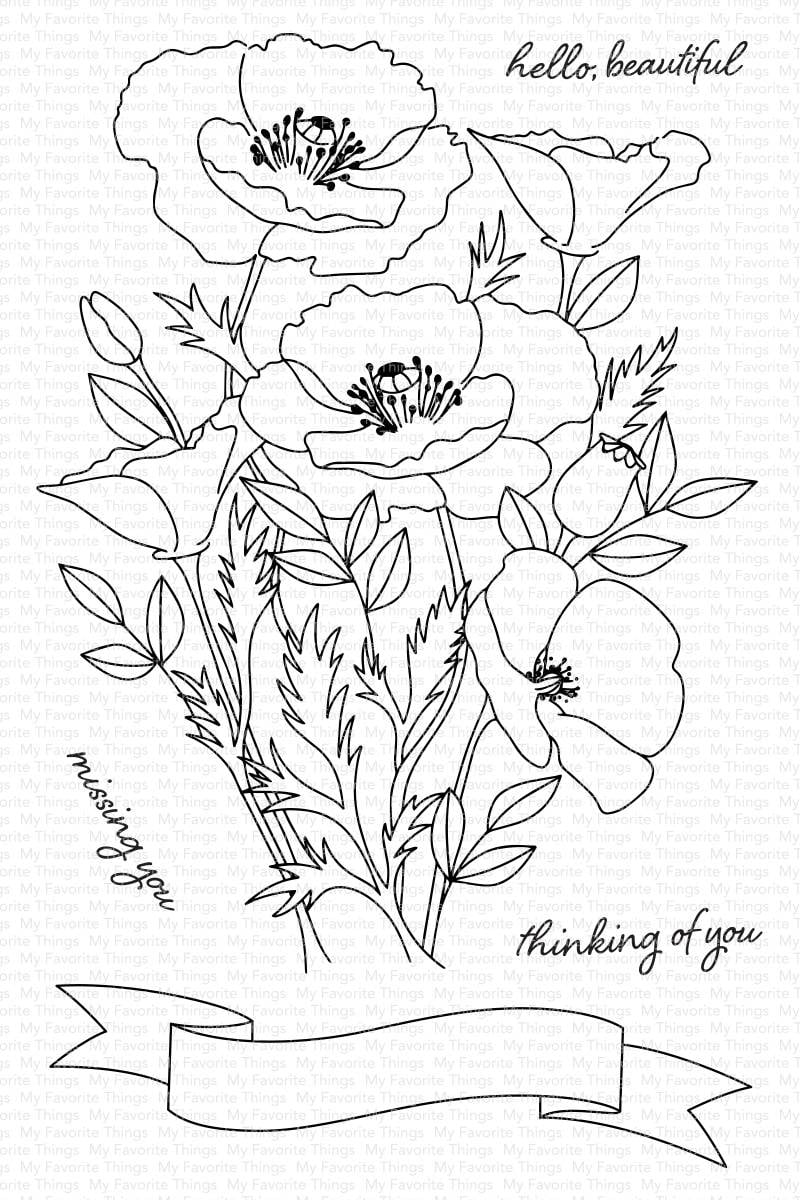 My Favorite Things Clearly Sentimental Stamps 4"X6"-Wild Poppies