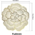 thumbnail image 6 of ABPETE Round Floral Placemats Set of 6 Gold Rose-Shaped Placemats 15" Metallic Place Mats Waterproof Non-Slip Kitchen Table Mats for Home Dining Wedding Party, 6 of 6