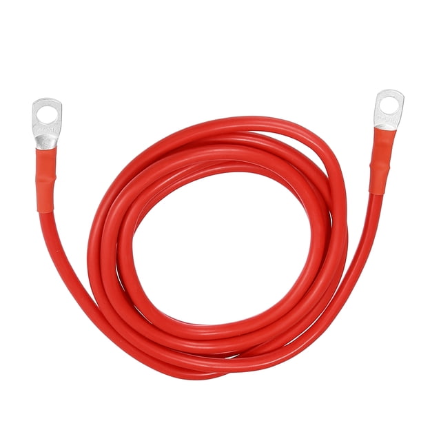 Cables de inversor de batería marina Unique Bargains 8AWG 5/16 pulgadas, cable de cobre robusto para batería, 1 pieza, rojo, 6 pies