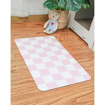 Ralxion Checkered Dog Feeding Mat, Absorbent Mats for Dog Food and Water Bowl, Dispenser, Feeder, Retro Aesthetic Pastel Pink Checkerboard Pet Placemat for Dogs, Cats, Puppy Accessories.
