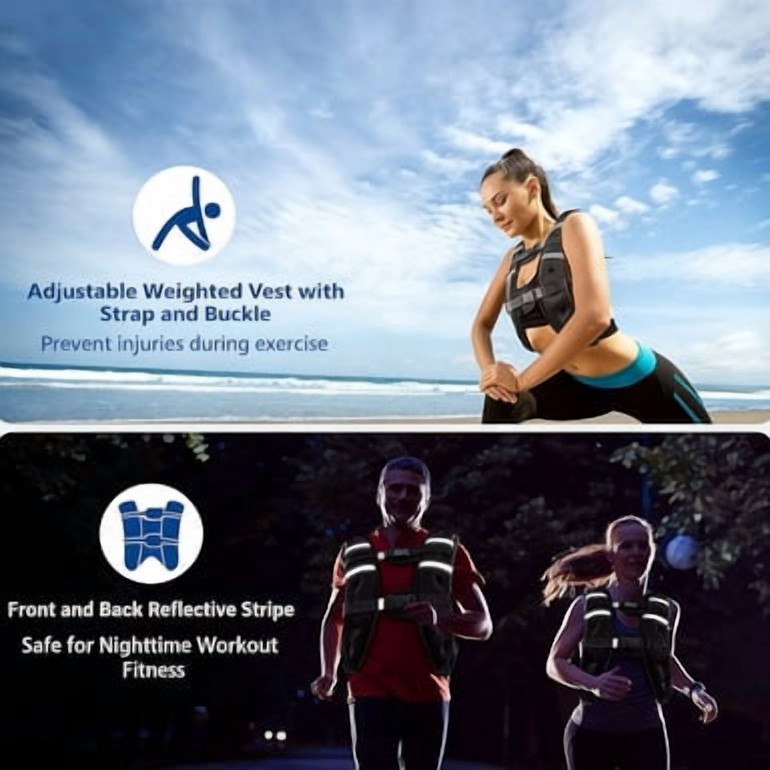 Unisex Adjustable Weighted Vest – 3 Weight Options Available – Ideal for Running, Fitness Training, and Strength Training (Black, Pink)