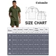thumbnail image 4 of Colsmile Men's 2-Piece Summer Outfit Set - Textured Quarter-Zip Polo Shirt & Drawstring Shorts, Casual Vacation Summer Set, 4 of 10