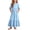 Light Blue, variant on Auroural Girls Long Dresses Girls Summer Casual Dress with Ruffles Short Sleeve Round-Neck Dress for 4-14Y
