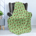 thumbnail image 4 of Cherry Soft Flannel Fleece Blanket, Rhythmic Healthy Looking Cherries Simplistic Pattern on Pastel Background, Cozy Plush for Indoor and Outdoor Use, 50" x 70", Pale Green Burgundy, by Ambesonne, 4 of 5