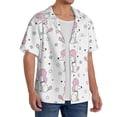 thumbnail image 2 of Sikiie Cute Poodle Dog Men's Wrinkle Free Untucked Cuban Shirt Business Casual Button Down Shirts Short Sleeve ShirtLarge, 2 of 5