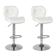 Tripatch Modern PU Height Adjustable Dining Bar Stool in White -