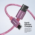thumbnail image 5 of Powertek USB-A to USB-C Cable, Fast Charging Type-C Charger Cord, Durable Tangle-Resistant Sync Cable, Pink Glitter, 6FT, 5 of 7