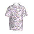 thumbnail image 2 of Balery Purple Rabbit Print Men's Hawaiian Shirts Short Sleeve Beach Shirt Relaxed Fit Vacation Button Down Shirts-Small, 2 of 9