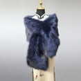 thumbnail image 4 of Xfvqtps Womens Fake Faux Fur Shawl Wrap with Hole Fluffy Plush Collar Shrug for Cocktail Reception Party Warm Winter Evening Dress Cape Long 160Cm Blue, 4 of 4