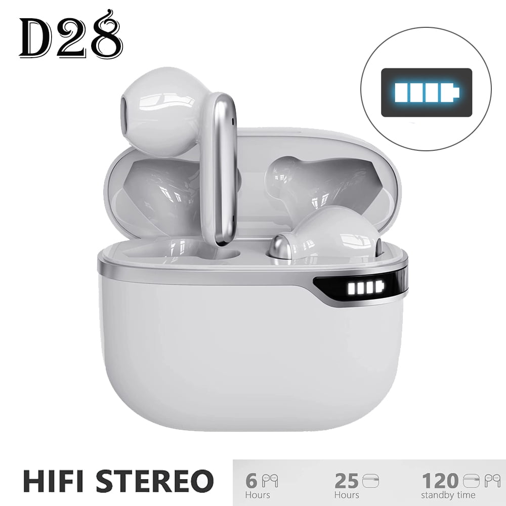 TWS Earbuds Wireless Earbuds Bluetooth 5.2 In-ear Headphones HiFi Stereo Earphones for iPhone Airpods Android Waterproof Touch Control Sports Headsets with Charging Case 120h Standby White