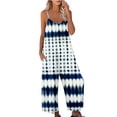 thumbnail image 2 of Women's Strapy Wide Leg Jumpsuits Pleated Tie-Dye Rompers Overalls Sleeveless Baggy One Piece Outfits Pants with Pockets, 2 of 7