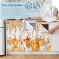 thumbnail image 4 of Orange White Pumpkin Fall Sink Skirt for Bathroom, Self-Adhesive Under Sink Curtain, Thanksgiving Weeping Leaves Hide Pipes & Storage Fabric Cabinet Skirt Cover for Kitchen Laundry 32"x55", 4 of 8