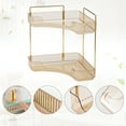 thumbnail image 3 of Logianis 2-Tier Bathroom Corner Organizer Countertop Organizer Countertop Storage Vanity Trays Gold, 3 of 7