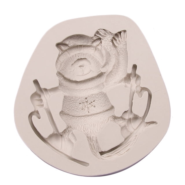 Serie de estilo navideño, molde de Chocolate, ciervo, cono de pino, oso, molde de pastel de silicona DIY 04#