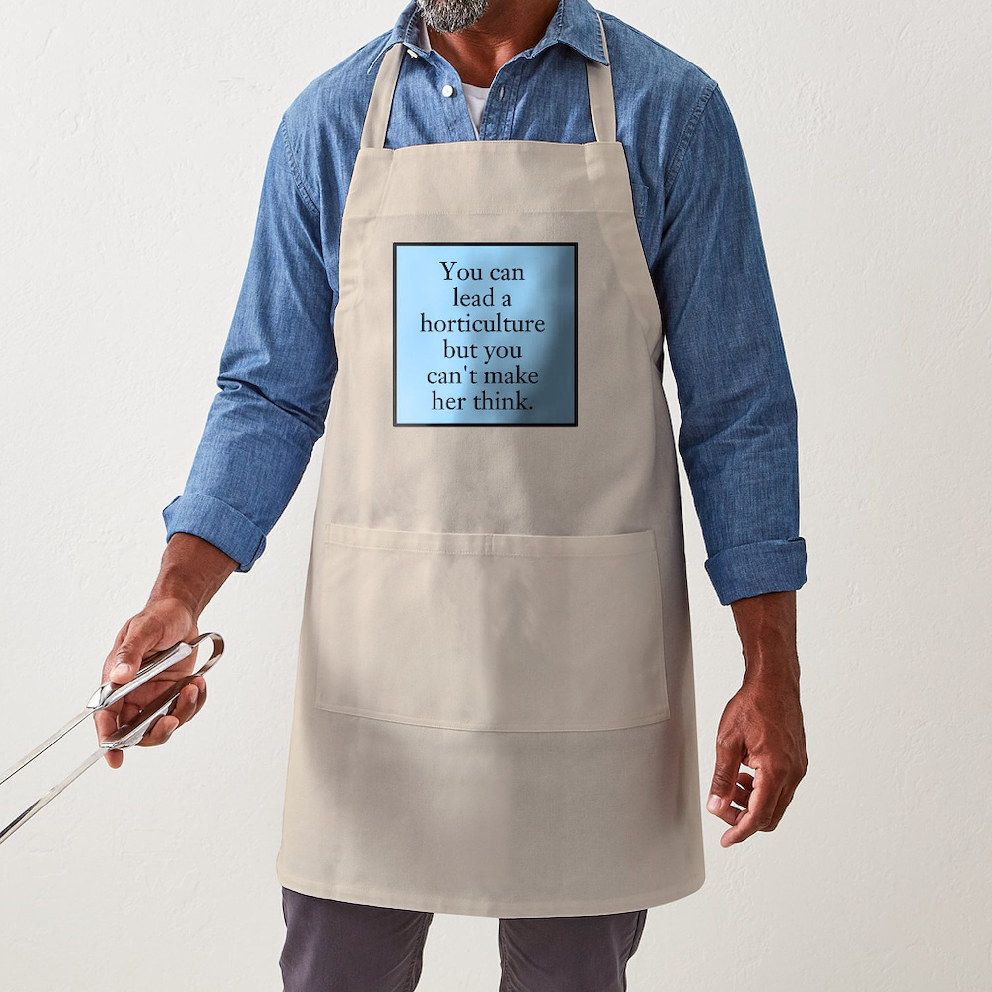CafePress - You Can Lead A Horticulture - Kitchen Apron with Pockets, Grilling Apron, Baking Apron