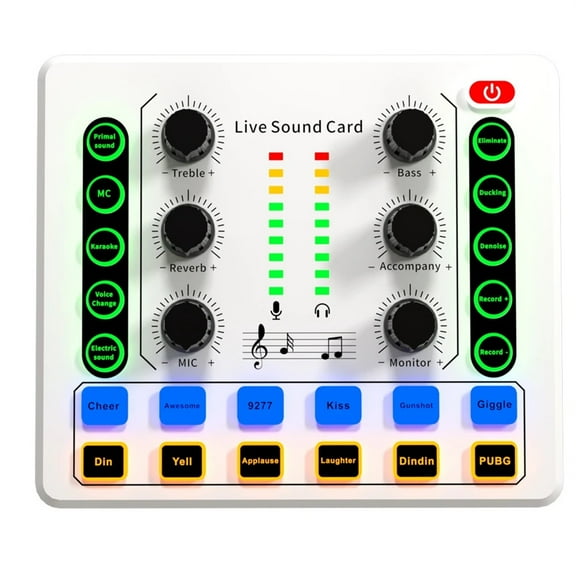 M8 Live Sound Card Sound board Sound Effect Board Mixer for Live Broadcast, K Songs, Live Recording, Home KTV ,Precision Control