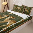 thumbnail image 3 of Castle Fairy Girls Vintage Cute Deer Zipper Full Size Comforter Sets with Fitted Sheet and 2 Pillowcases,Cartoon Mushroom Floral Zipper Bedding Set,Olive Brown White,Reversible,4pcs, 3 of 6