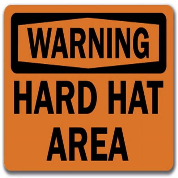 Warning Sign - Hard Hat Area  - 10" x 14" OSHA Safety Sign