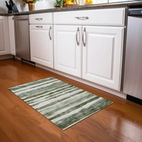 Addison Rugs Chantille Indoor/Outdoor Transitional Stripes Sage Washable Rectangle Rug, 1'8" x 2'6"