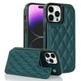 thumbnail image 1 of Wallet Case for iPhone 12 Pro / iPhone 12 6.1", RFID Blocking Card Slots Holder PU Leather Fashion Back Flip Cover with Kickstand Magnetic Buttons Shockproof Case,Darkgreen, 1 of 8