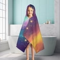 thumbnail image 6 of Colorful Galaxy Pattern Hooded Bath Towel，50"x30" for Ages 3 To 12 Kids, Quick Dry Lightweight Soft Microfiber Hood Beach Towel Cover Up for Kids, 6 of 7