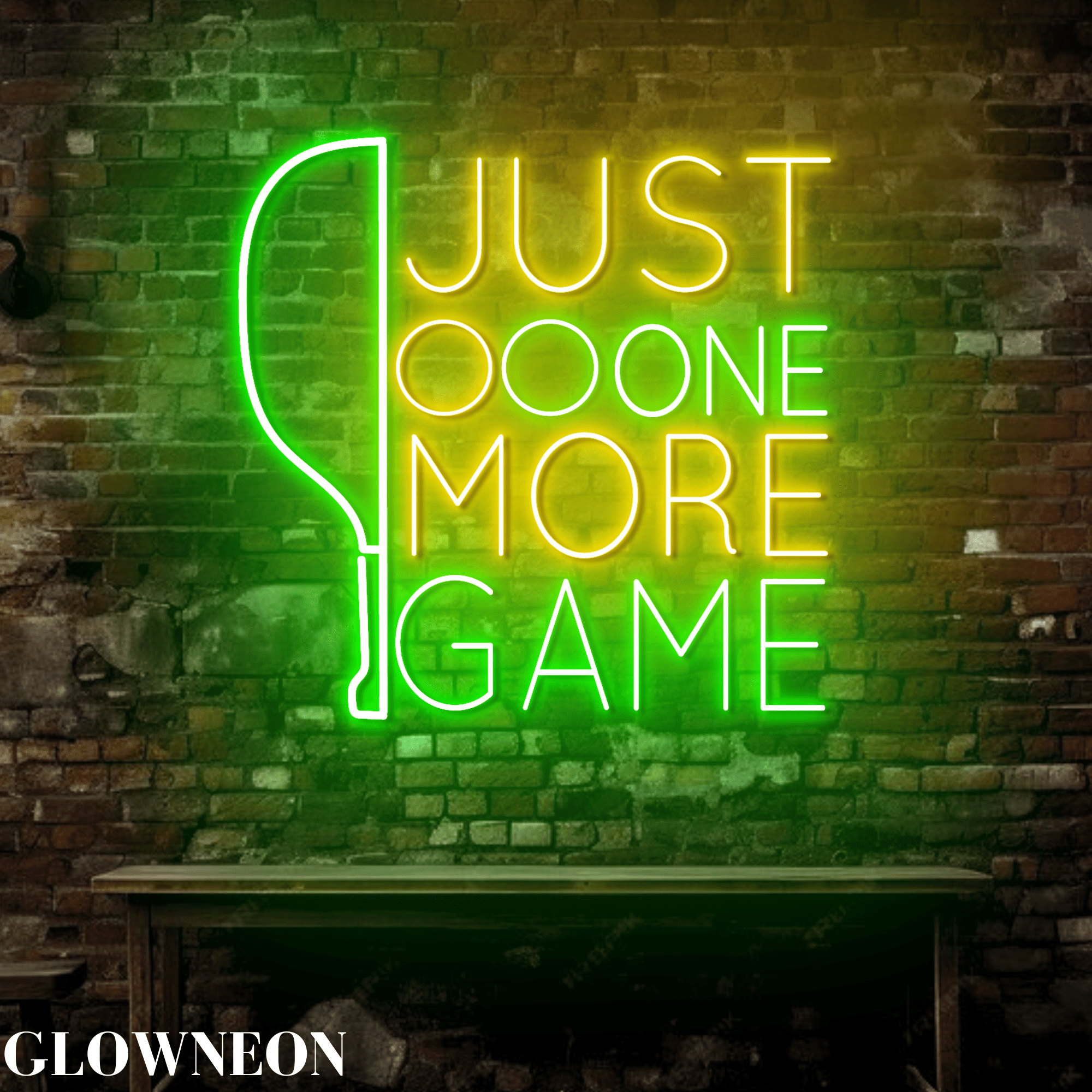 Glowneon Pickleball Club Decoration With Just One More Game Led Light