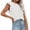 White, variant on cfhntfmh Womens Summer Tops 2025 Trendy Casual Crew Neck Ruffle Cap Sleeve Blouse Shirts Solid Tunic Tops