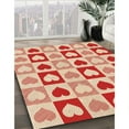 thumbnail image 3 of Ahgly Company Tapis Rond Lavable en Machine Intérieur Transitionnel Pêche Orange Profond, 6 Pieds Rond, 3 of 7