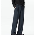 thumbnail image 6 of BADHUB Mens Big and Tall Dress Pant Flat Front Lightweight Business Casual Loose Fit Trousers with Pockets Dark Blue M, 6 of 7
