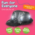 thumbnail image 4 of Windy City Novelties LED Light Up Sequin Fedora Hat - Unisex - Black, 4 of 5