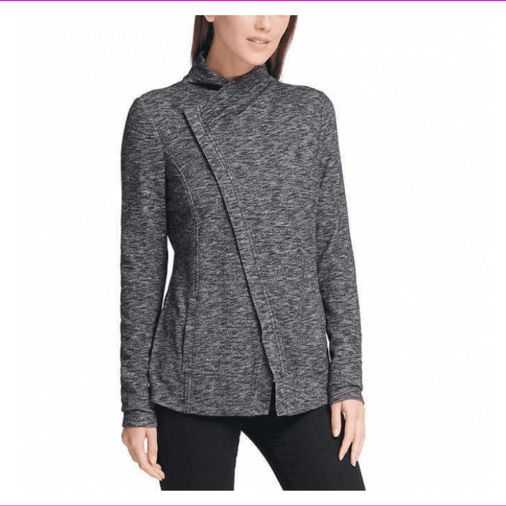 Bass GH Ladies Zip Cardigan – Knit, Black Combo, Medium | Lightweight Layer For Casual Wear