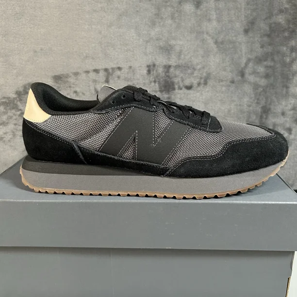 New Balance 237 Mens 11.5 Gray Black Shoes Sneakers Athletic Running Suede New