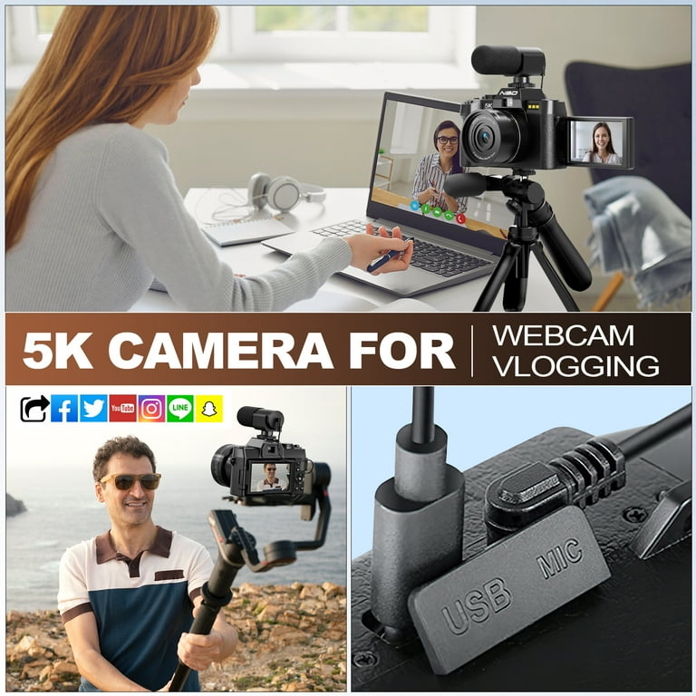 NBD 5K デジタルカメラ 48MP/60FPS 新品 Amazon | NBD 5K 4800万画素 デジタルカメラ【Wi-Fiとアプリ制御