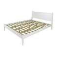 thumbnail image 4 of Camaflexi Mid Century Platform Bed Wood Panel Bed Frame with Headboard, Full, White, 4 of 9