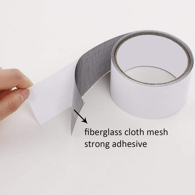 PRETXORVE Programme de Réparation de Moustiquaire de Porte et Fenêtre, Couverture en Fibre de Verre, Patch Adhésif Fort pour Moustiquaire en Vinyle, Adapté pour Coque