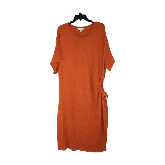 And Now This Trendy Plus Size Textured Cutout Bodycon Dress, rust, Size 4X-Large