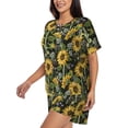 thumbnail image 2 of Naloa Sunflowers Women's Short-Sleeved Pajama Set, Loungewear, Summer pajamas, Breathable Cozy - Small, 2 of 9