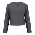 thumbnail image 3 of GILIGEGE Linen Sets for Women 2 Piece Summer Suit Outfit Polyester Long Sleeve Woman Tracksuit Lounge Matching Sets Dark Grey L, 3 of 9