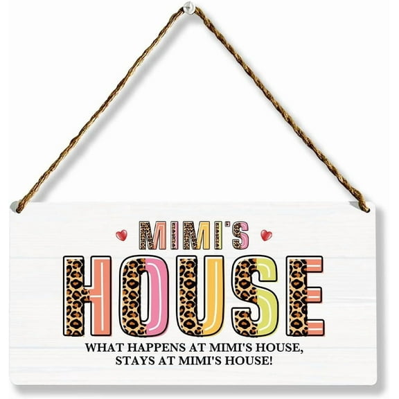 6x12 Inch Rustic Mimi'S House Wooden Sign Decor, Yard Wall Hanging Decor Sign, Outdoor Porch Decoration Hanging Signs, Mothers Day Gifts Birthday Gifts For Mom Grandma