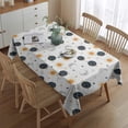 thumbnail image 2 of White Cosmic Pattern Rectangle Tablecloth 60"x84",Waterproof Polyester Rectangle Table Cloth, Wipeable Spillproof Polyester Tablecloth for Dining, Camping, Indoor and Outdoor, 2 of 5