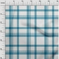 thumbnail image 3 of oneOone Cotton Jersey Teal Blue Fabric Tartan Dress Material Fabric Print Fabric By The Yard 58 Inch Wide, 3 of 4