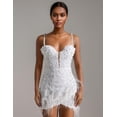 thumbnail image 2 of Minivestido BELLA BARNETT blanco con tirantes finos y espalda para mujer, 2 of 4
