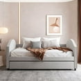 thumbnail image 2 of Harper & Bright Designs Upholstered Sofa Daybed, Twin Trundle Bed with Wood Slat Support Platform, 2 of 8