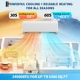 thumbnail image 4 of MemoryField 18000 BTU Energy Efficient Mini Split Central Air Conditioner, 19 SEER2, Cooling & Heating, Ductless, WiFi Enabled, 230V – Home HVAC System, 4 of 9