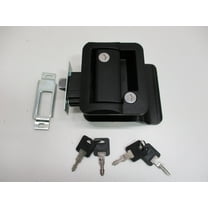 RV Camper Trailer Black Entry Door Handle Latch Keyed Lock w/ Deadbolt / 4 Keys