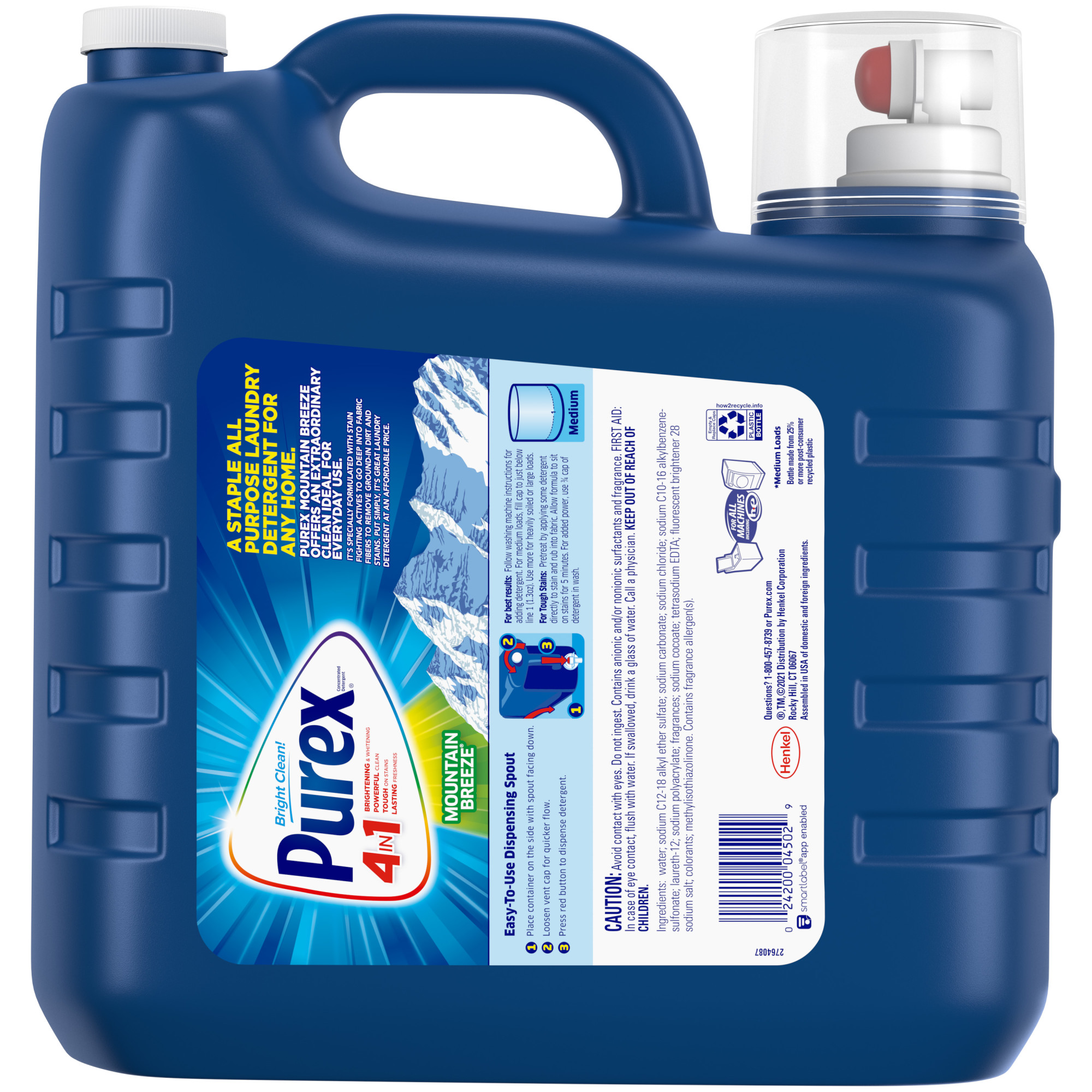 Purex Liquid Laundry Detergent, Mountain Breeze, 312 Fluid Ounces, 240 Loads - image 3 of 7