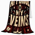 thumbnail image 2 of Applause My Veins Broadway Musical Theater Drama Comedy, Cozy Typography Art Scene, Warm Flannel Blanket for Living Room and Reading Nook, Art Lovers Valentine's Day Gift, Artistic Home Decor, 2 of 9