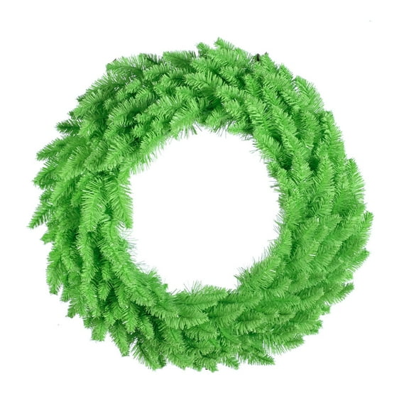Vickerman 36" Plastic Fir Artificial Christmas Wreath in Lime Green