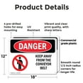 thumbnail image 2 of (2 Pack) Keep Away From The Conveyor Belt OSHA Danger Sign 18 Inch X 12 Inch Plastic Sign, Weather Resistant, UV Protected for Workplace, Business, and Construction Site, Made in the, 2 of 8
